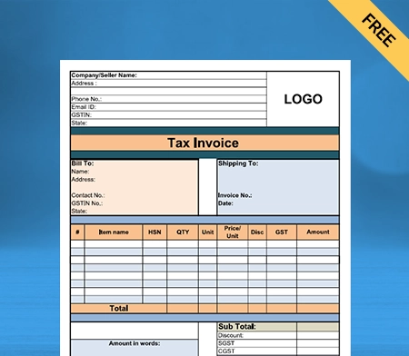 Download Unique Grocery Bill Format in Word