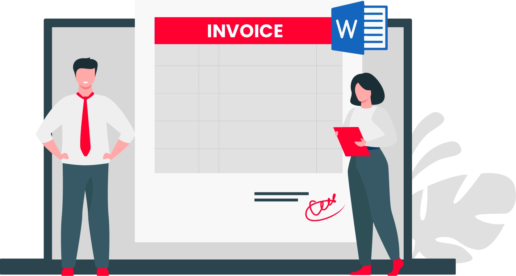 The basic invoice format in Word