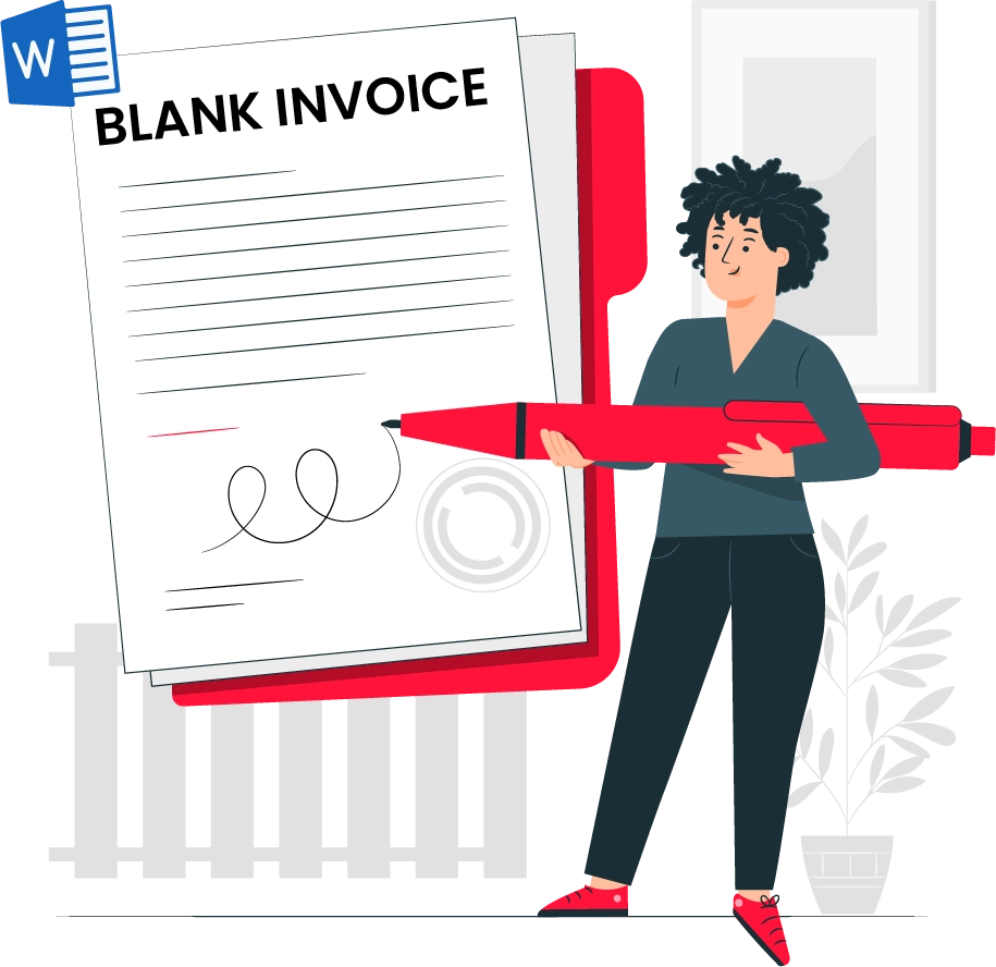The blank invoice format in Word