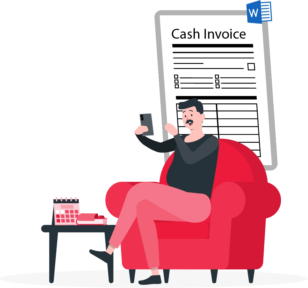 The cash invoice format in Word