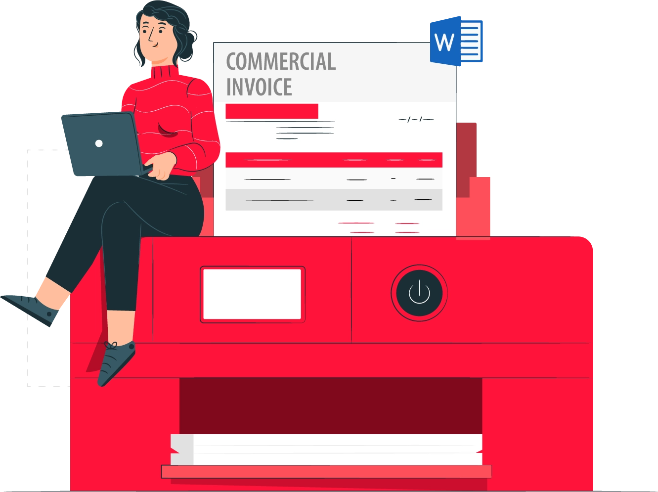The commercial invoice format in Word