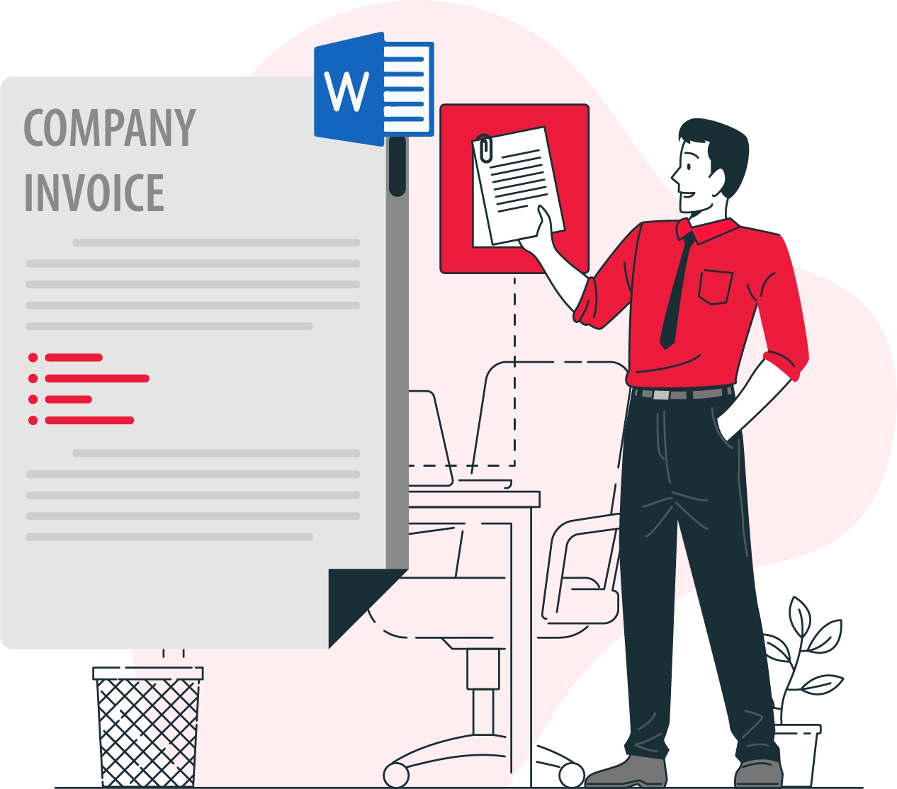 The company invoice format in Word
