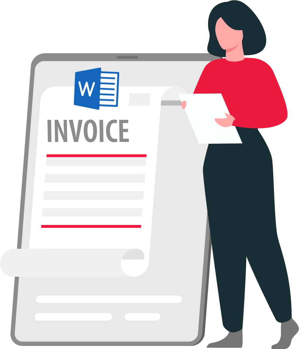 The computer invoice format in Word