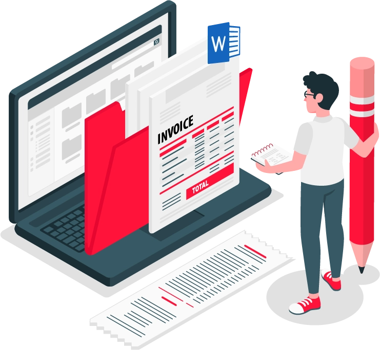The export invoice format in Word