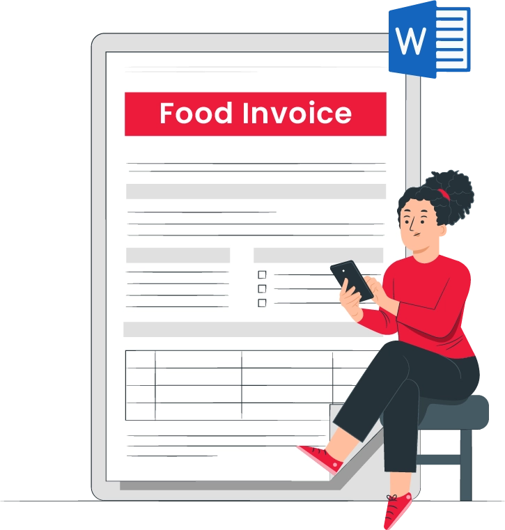 The food invoice format in Word