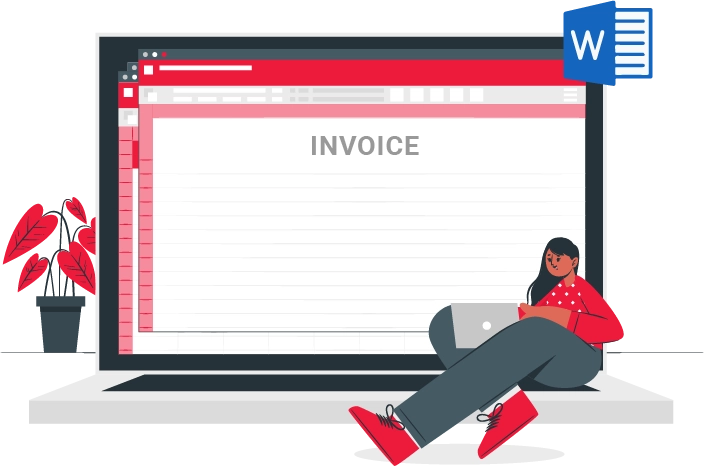 The sample invoice format in Word