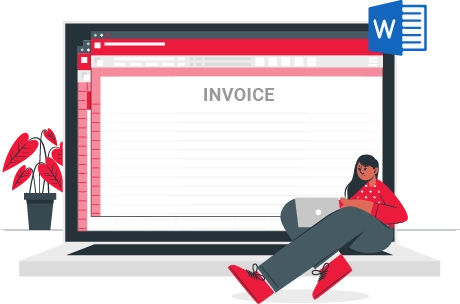 The invoice format in Word for a software company