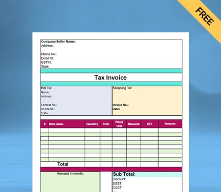 Download Free Printing Bill Format in  Docs