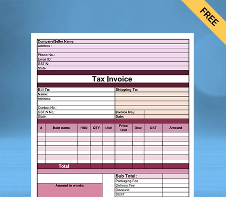 Download Free Professional Vegetable Bill Format in Google Docs