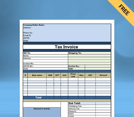 Download Free Customizable Vegetable Bill Format in Google Docs