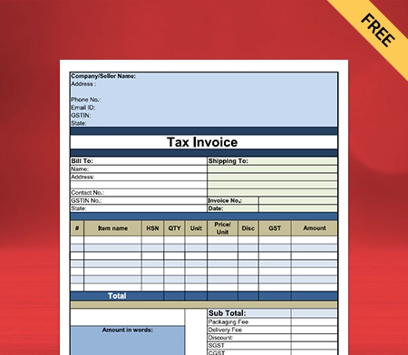 Download Free Customizable Vegetable Bill Format in PDF