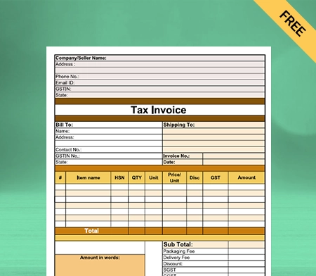 Download Free Vegetable Bill Format in Google Sheets