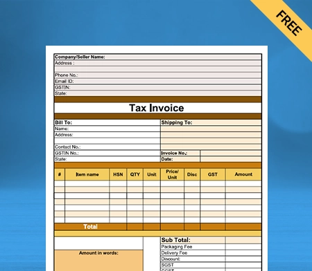Download Free Vegetable Bill Format in Word
