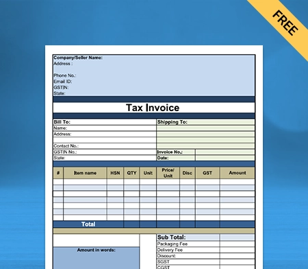 Download Free Customizable Vegetable Bill Format in Word