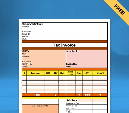 Download Unique Vegetable Bill Format in Word