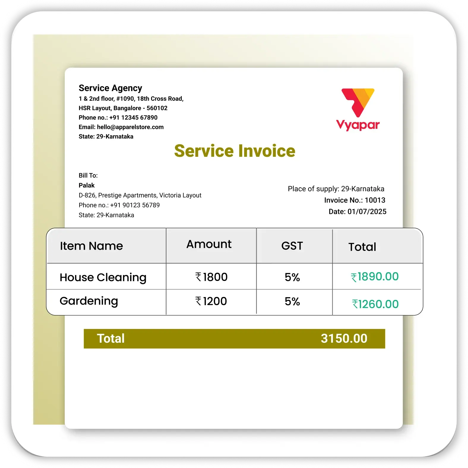Service Invoice