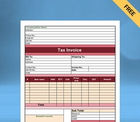 Download Customizable Kirana Store Bill Format in Docs