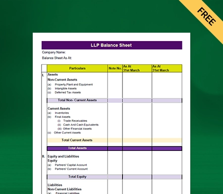 Download LLP Balance Sheet Format in Excel