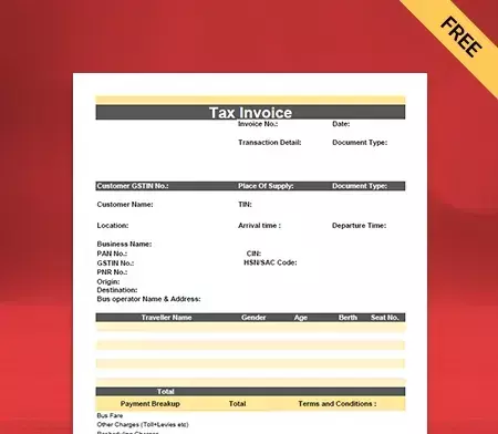 Download Free Professional Bus Ticket Format In PDF