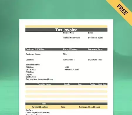 Bus Ticket Format Free Download