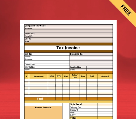 Download Pharmacy Bill Format In PDF