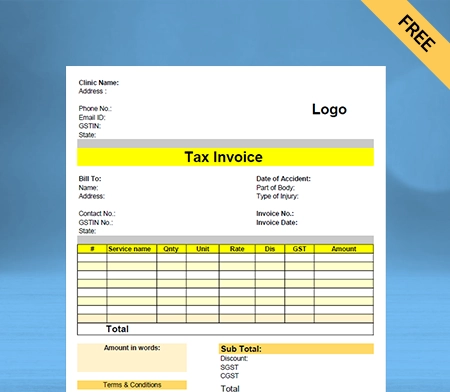 Download Free Professional Physiotherapy Bill Format In Google Docs