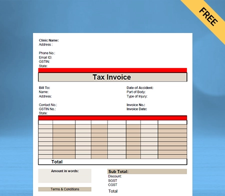 Download New Physiotherapy Bill Format In Google Docs