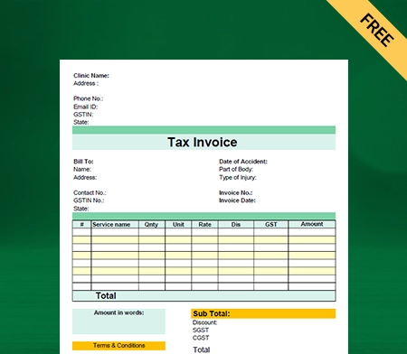 Download Physiotherapy Bill Format In Excel