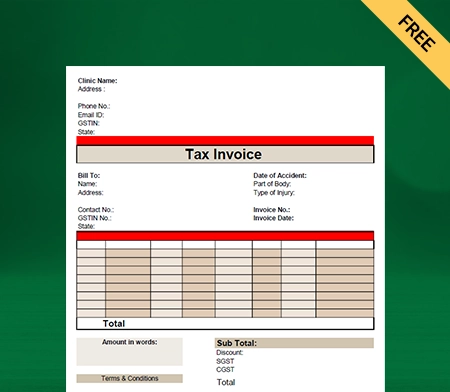 Download New Physiotherapy Bill Format In Excel