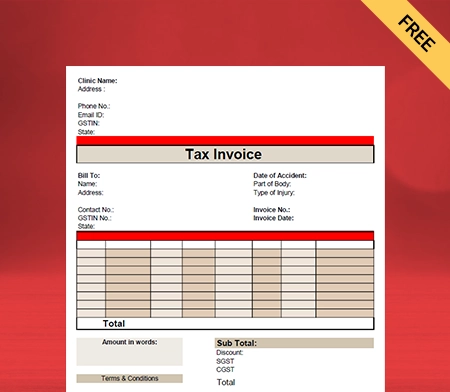 Download New Physiotherapy Bill Format In PDF