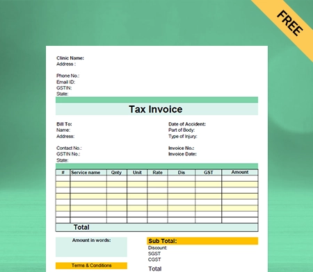 Download Physiotherapy Bill Format In Google Sheets