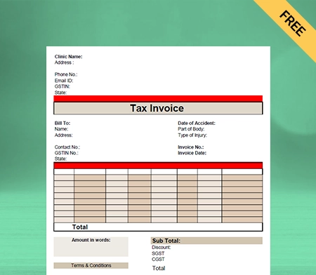 Download New Physiotherapy Bill Format In Google Sheets