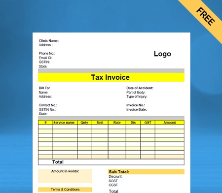 Download Free Professional Physiotherapy Bill Format In Word