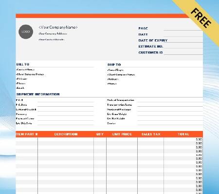 Customised Free Proforma Invoice Format