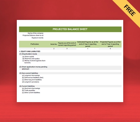 Generate Free GST Projected Balance Sheet Format