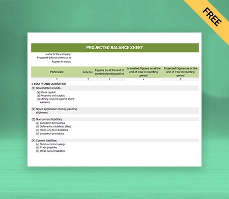 Create Free Simplied Projected Balance Sheet Format