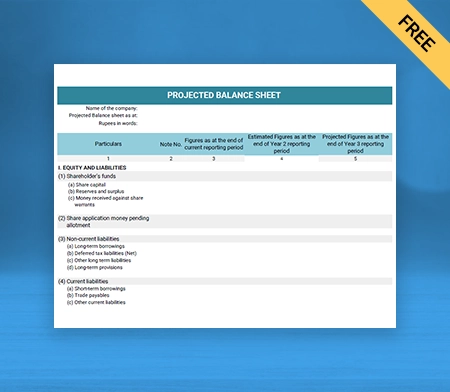 Generate Online Professional Projected Balance Sheet Format