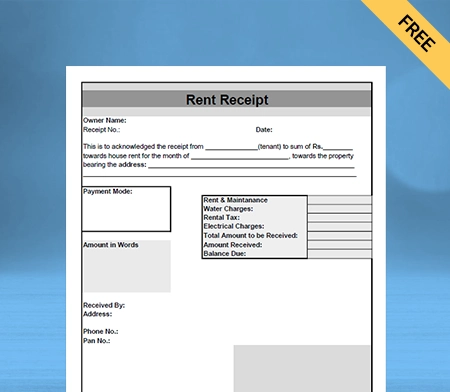Download Free Professional Rent Receipt Format In Google Docs