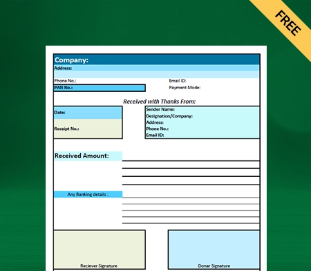 Download Free Customizable NGO Donation Receipt Format in Excel