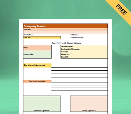 Download Free NGO Donation Receipt Format in Google Sheets