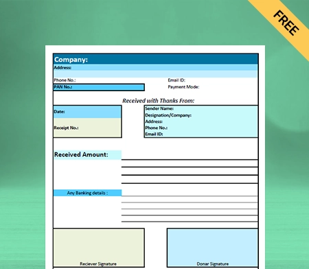 Download Free Customizable NGO Donation Receipt Format in Google Sheets