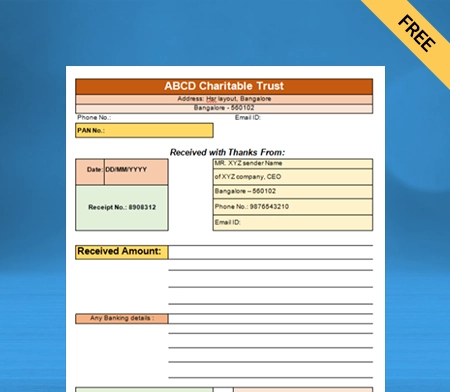 Download Free Donation Receipt Format in Word