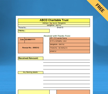 Download Free Customizable Donation Receipt Format in Word
