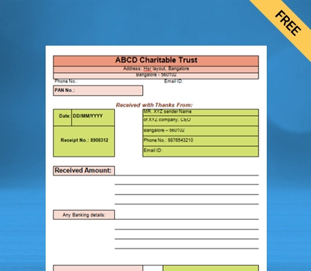 Download New Donation Receipt Format in Word
