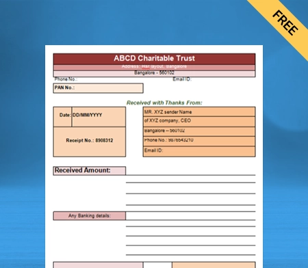Download New Free Customizable Donation Receipt Format in Word