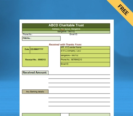 Download New Customize Donation Receipt Format in Word