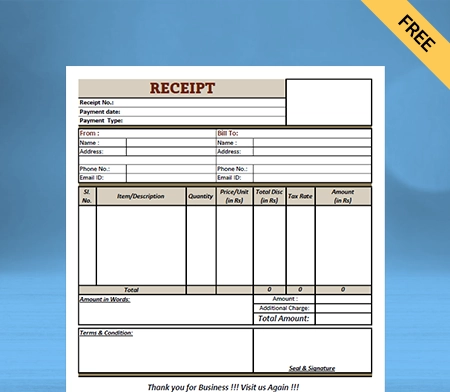 Download Free Receipt Format in Google Docs