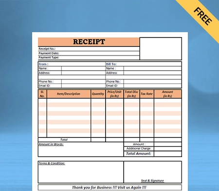 Download Free Professional Receipt Format in Google Docs