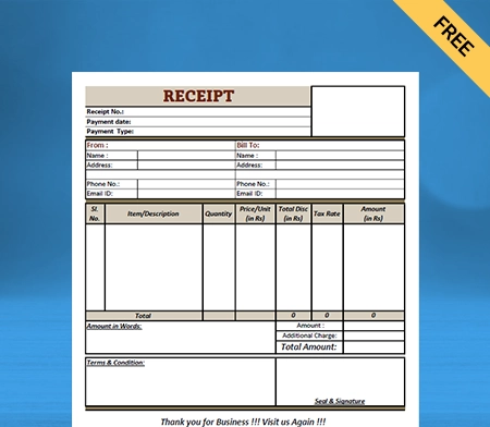 Download Free Receipt Format in Word
