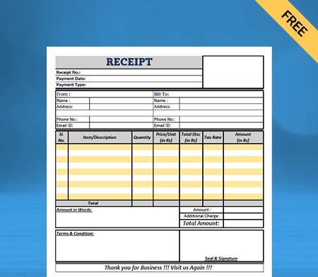 Download Free Customizable Receipt Format in Word